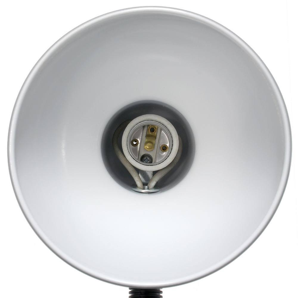 Creekwood Home Essentix 14.25" Traditional Metal Desk Lamp with Flexible Gooseneck Silver: ETL Listed, No Assembly Required