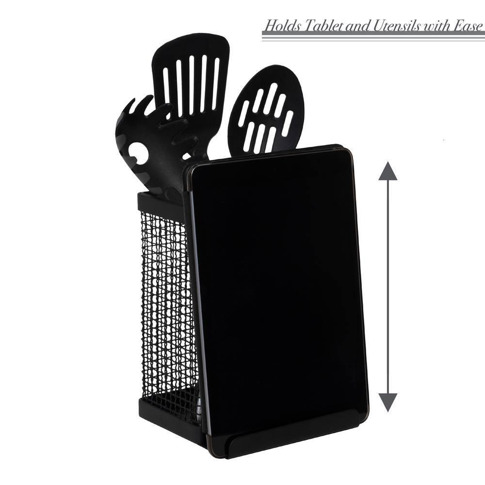 Kitchen Details Industrial Collection Tablet and Utensil Holder in Matte Black