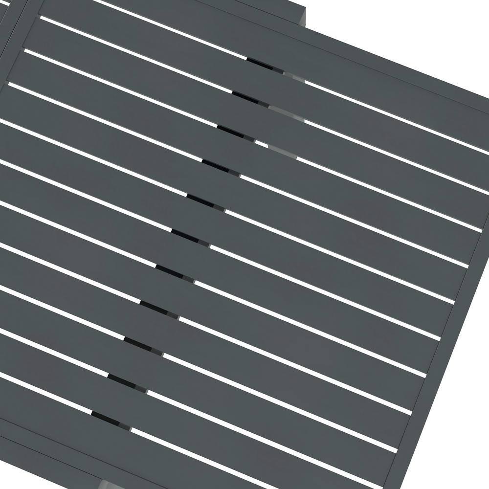 Outsunny Expandable Patio Dining Table for 4-6, Aluminum Extendable Outdoor Dining Table for Garden, Backyard, Poolside, Deck, Gray