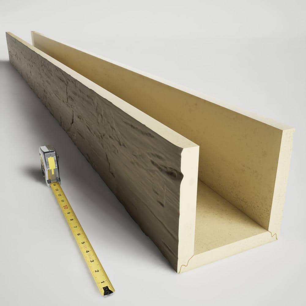 Ekena Millwork Hand Hewn Timberthane Faux Wood 3-Sided Ceiling Beam (U-beam)
