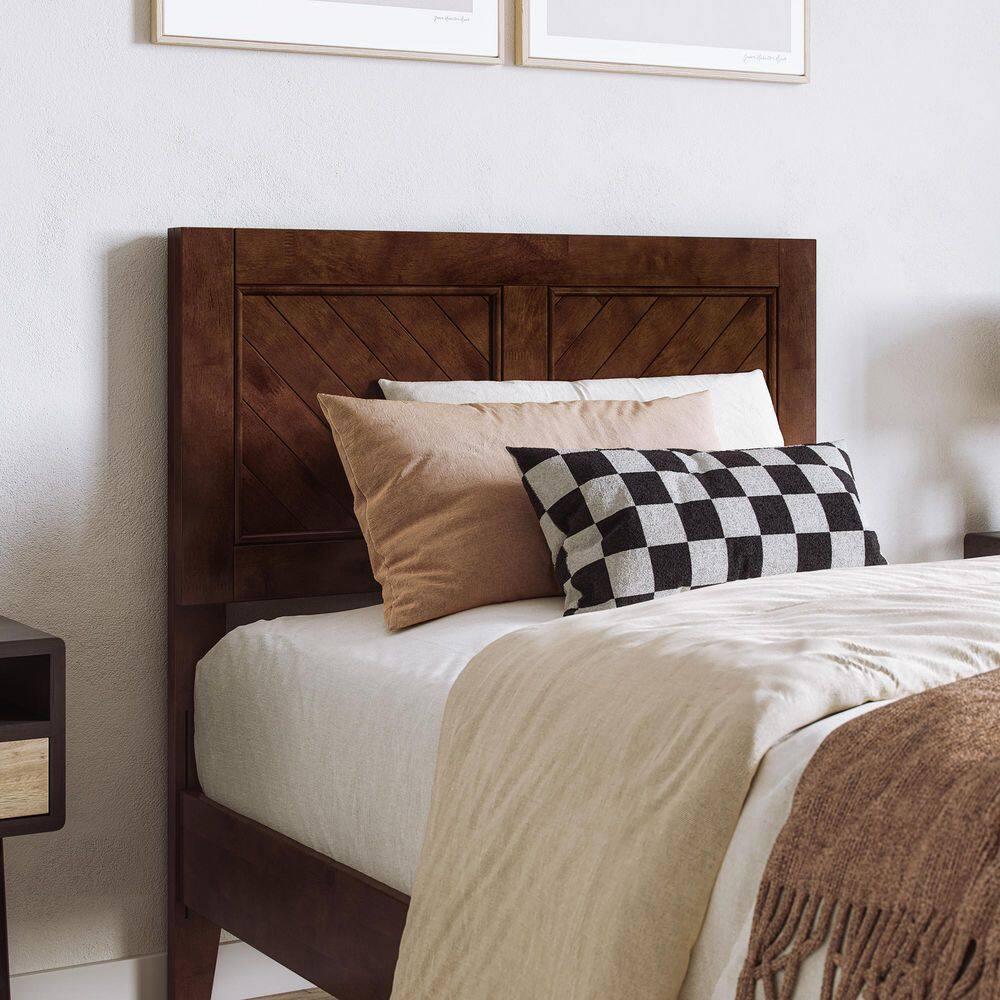 AFI Furnishings Berkshire Twin XL Solid Wood Low Profile Platform Bed in Walnut