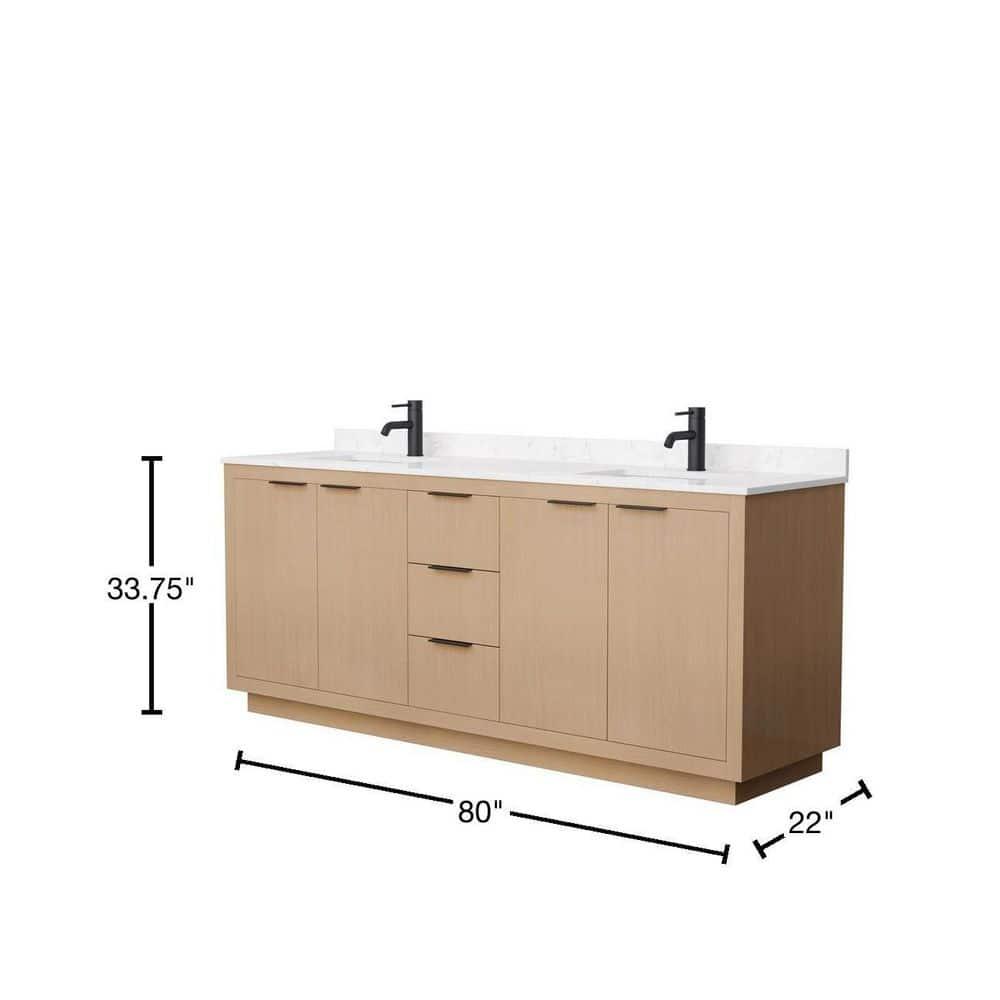 Wyndham Collection Maroni 80'' Double Bathroom Vanity with Marble Top
