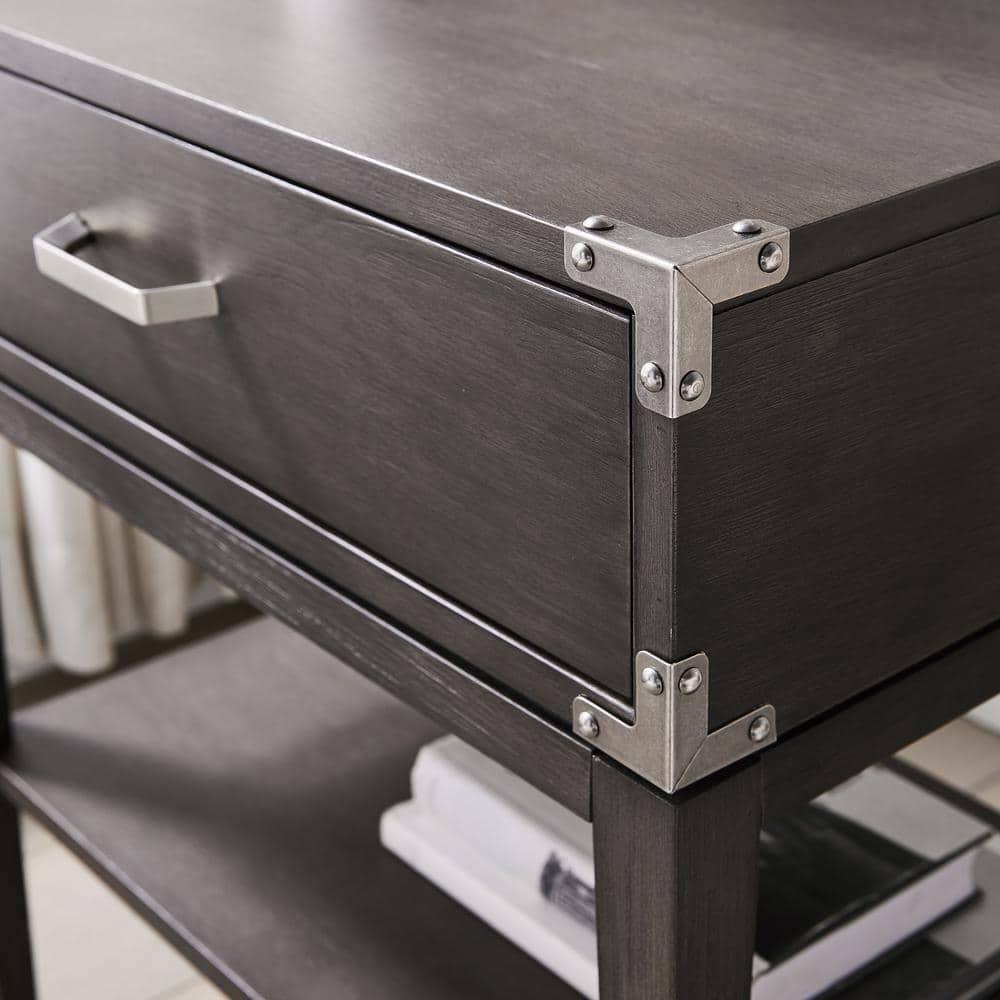 Red Barrel Studio® Beckett Solid + Manufactured Wood Side Table in Anthracite & Reviews | Wayfair