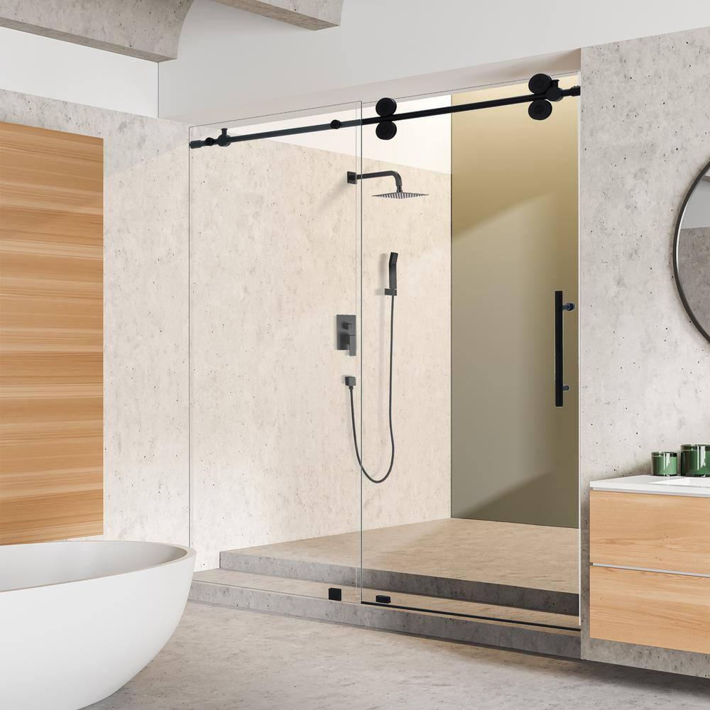 64" - 68" W x 78" H Single Sliding Frameless Shower Door