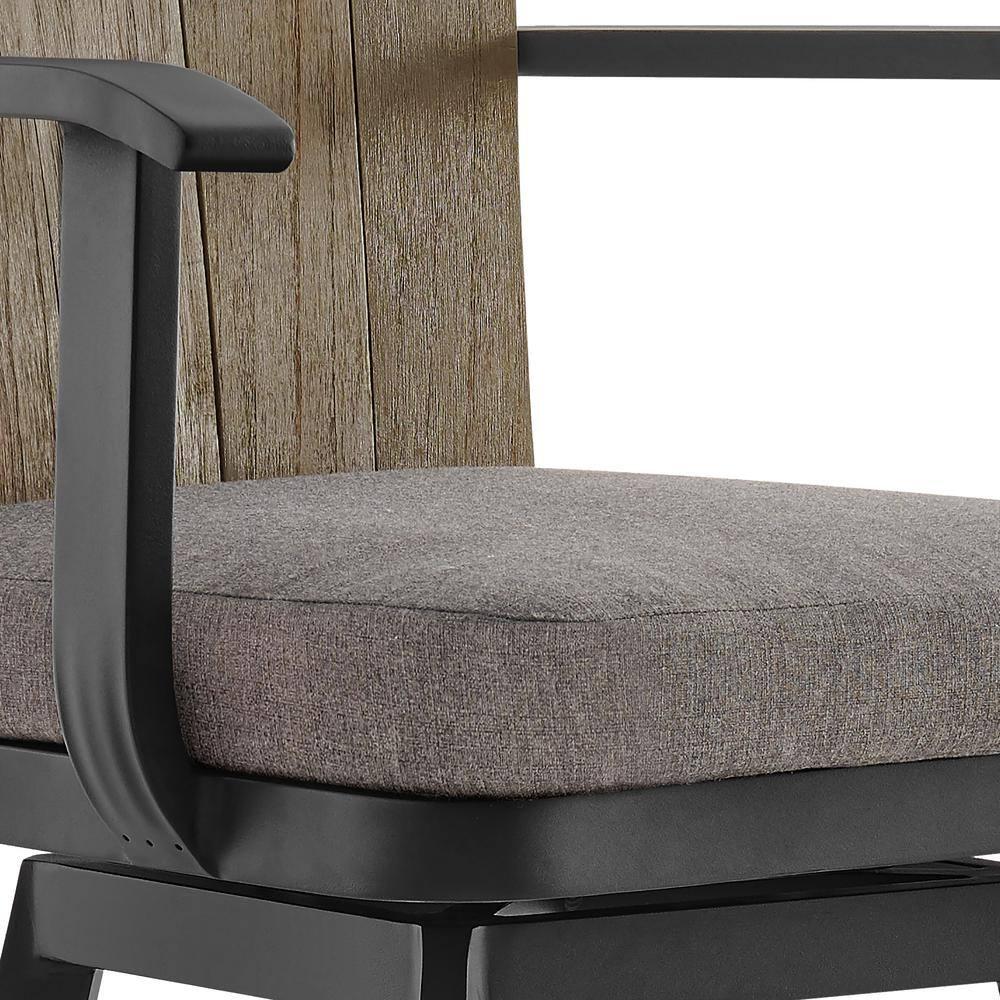 Javin Swivel Outdoor Metal Counter or Bar Height Bar Stool with Cushion