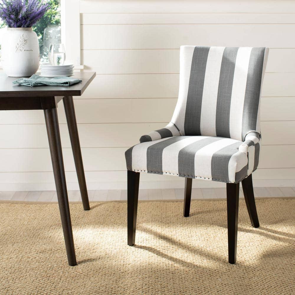 Becca 19''H Dining Chair with Nail Heads - Grey/White - Safavieh