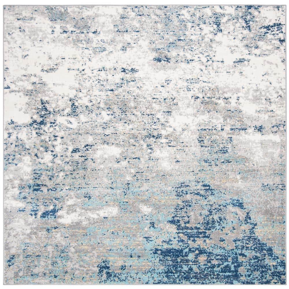 Brentwood BNT822 Power Loomed Area Rug - Light Grey/Blue - 3'x3' - Safavieh.