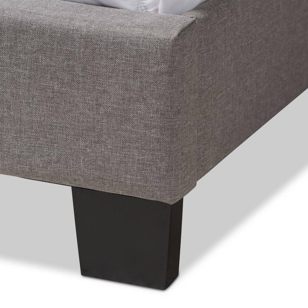 Queen Odette Upholstered Bed with Nailhead Trim - Baxton Studio: Hardwood Frame, Polyester Fill