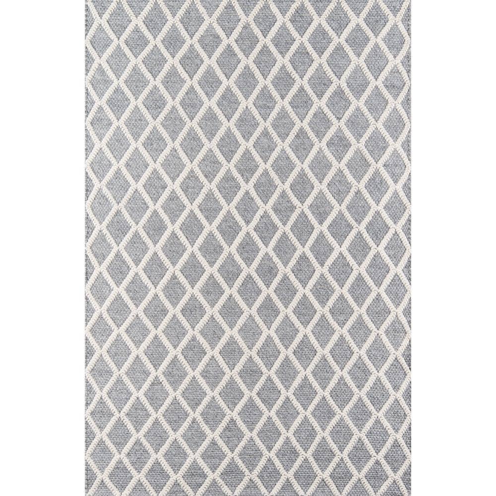 2'x3' Andes Romilly Accent Rug Gray - Momeni: Geometric Wool & Viscose, Medium Pile, Handmade, Modern Decor