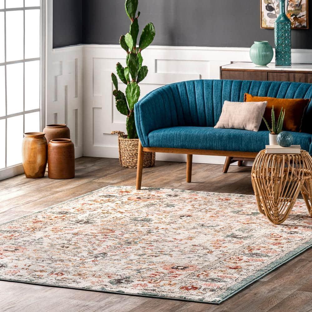 Nuloom Lenore Floral & Paisley 8x10 Indoor Area Rug for Living Room Bedroom Dining Room Kitchen, Beige/Multicolor