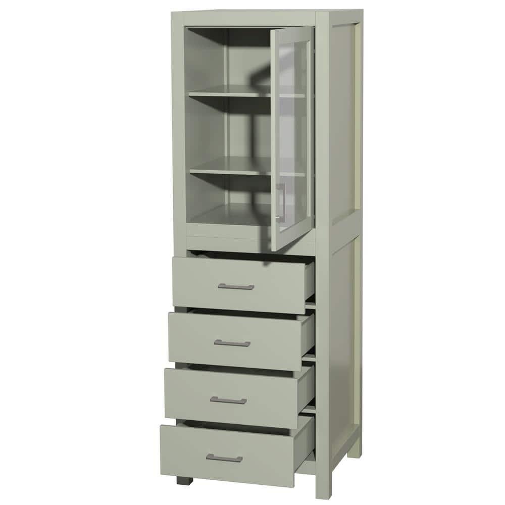 Wyndham Collection Sheffield Solid Wood Freestanding Linen Cabinet