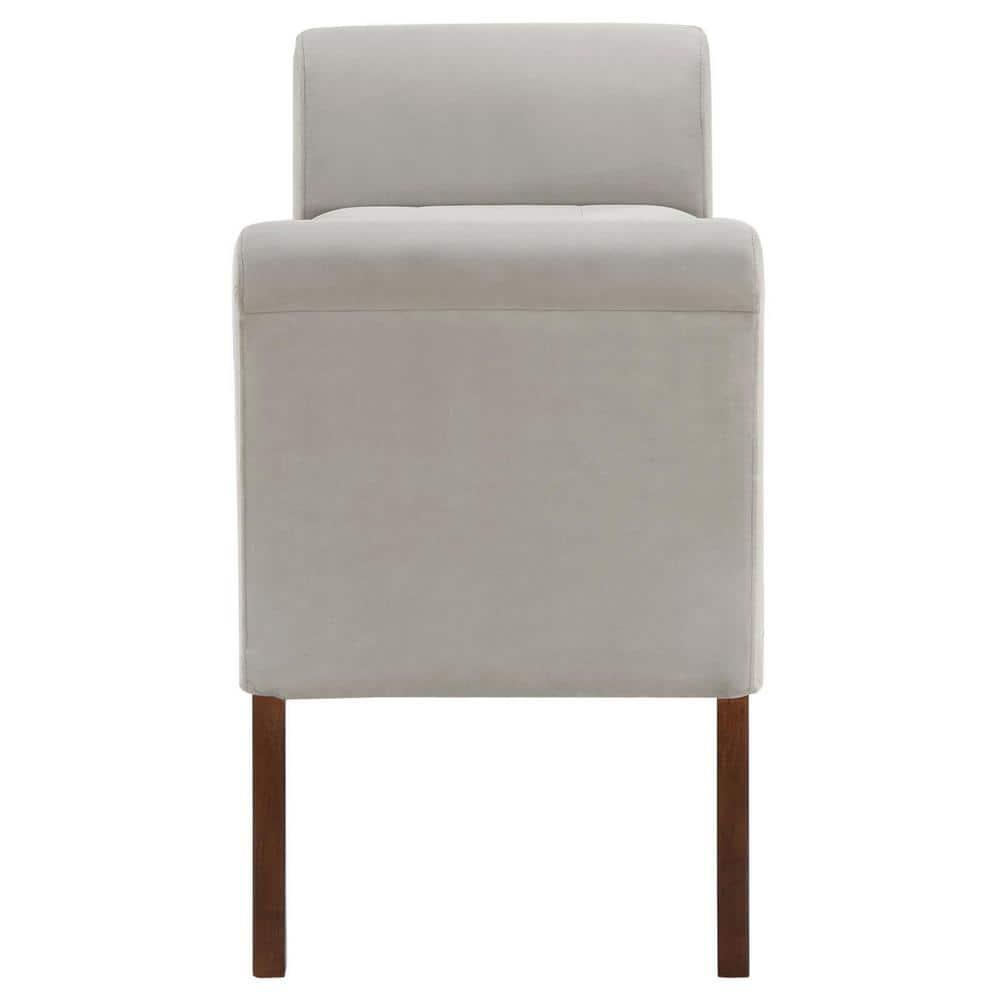 Coaster Farrah Velvet Upholstered Rolled Arms Storage Bench in Beige and Brown