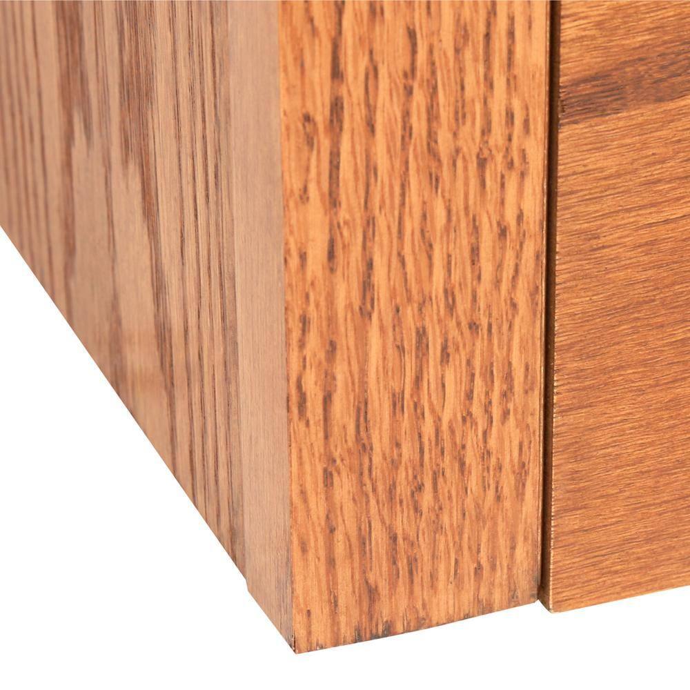 Concepts in Wood 6 Shelf Double Wide Wood Bookcase, 36 inch Tall - Oak Finish