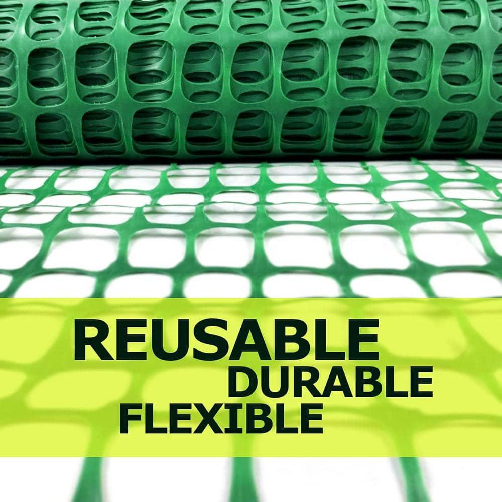 4 ft. x 200 ft., Plastic Mesh Fence 1 Green Roll Barrier Netting, Garden Fencing, 4 ft. Tall and 200 ft. L