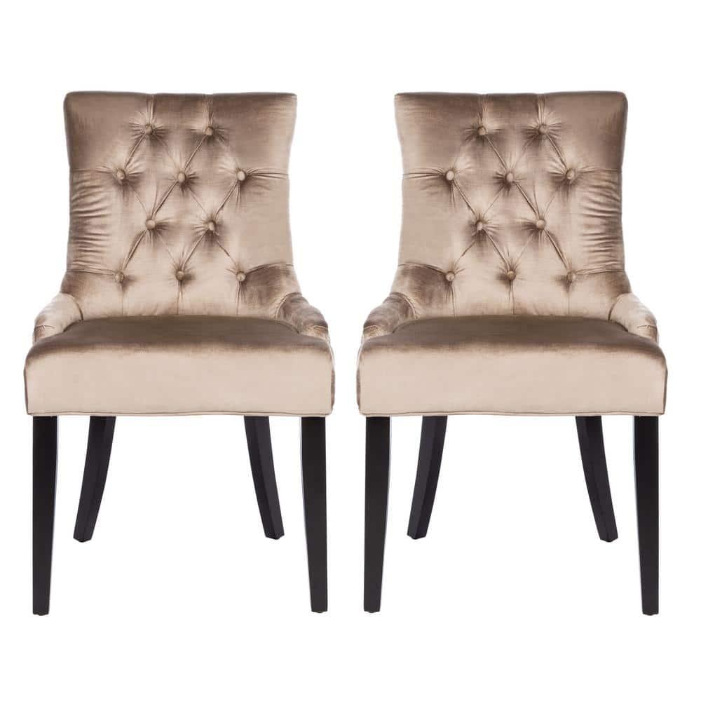 Abby 19''H Tufted Side Chairs (Set of 2)  Silver Nail Heads - Antique Sage - Safavieh