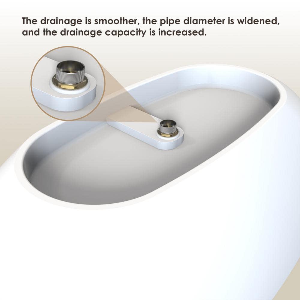 Altair Euston 65'' x 29.9'' Freestanding Soaking Stone Rein Bathtub 53165-BAT-MW