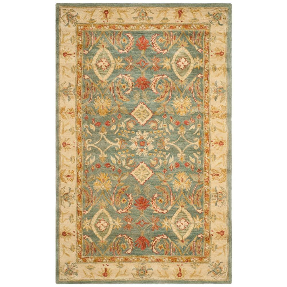 Anatolia AN544 Hand Tufted Indoor Area Rug - Light Blue/Ivory - 6'x9' - Safavieh