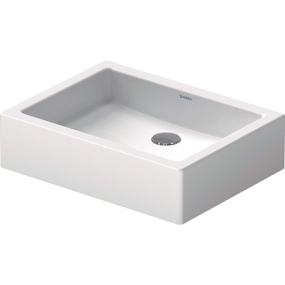 Duravit 0455500000 Vero White Ceramic Rectangular Vessel Bathroom Sink