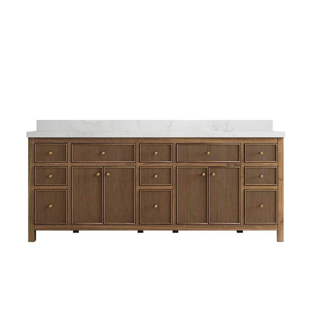 Willow Collections 84'' Double Bathroom Vanity with Quartz Top
