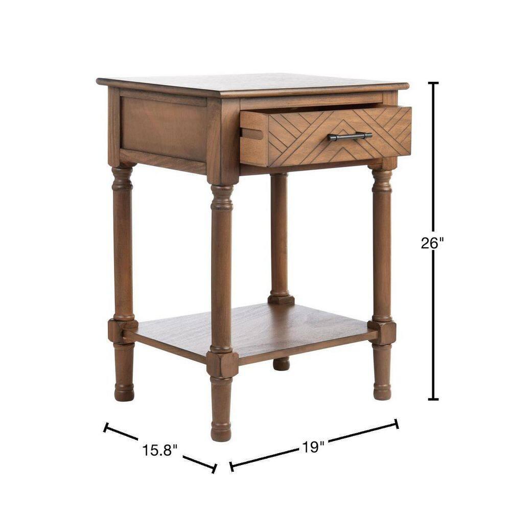 Peyton 1 Drawer Accent Table - Brown - Safavieh