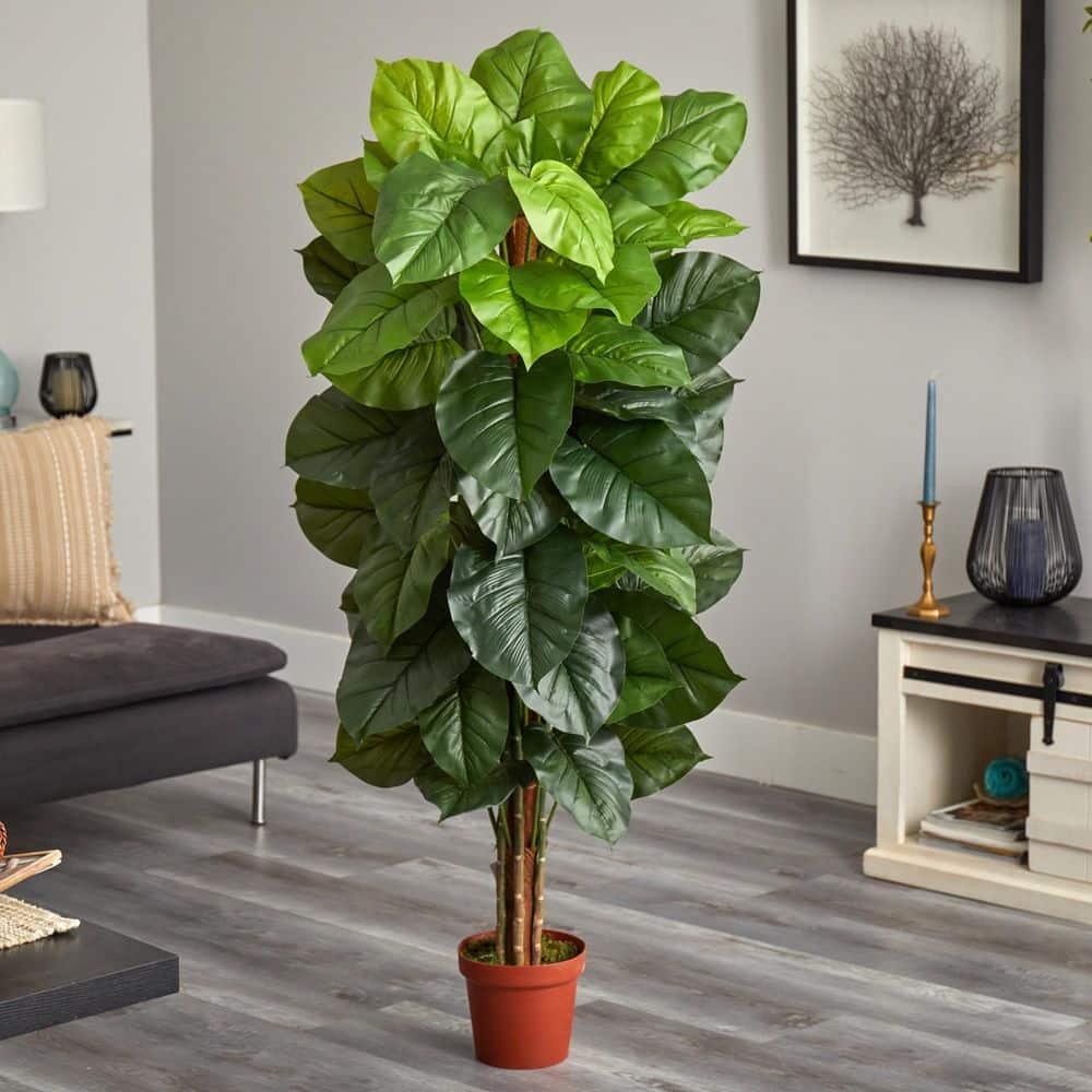 Nearly Natural 63" x 33" Artificial Leaf Philodendron Plant in Pot - Real Touch, Indoor Decor