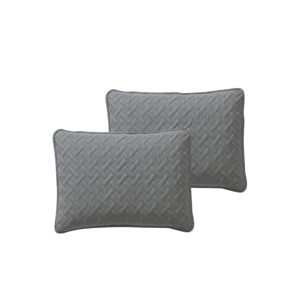 3pc Full/Queen Nina Embossed Quilt Set Gray - VCNY Home: Hypoallergenic Microfiber Coverlet with Shams