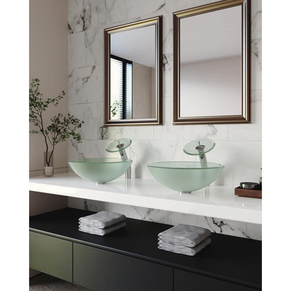 DeerValley Symmetry 16.5'' Circular Glass Vessel Bathroom Sink