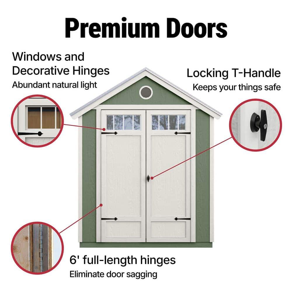 Handy Home Garden 6 ft. W x 8 ft. D Wood Storage Shed with Floor