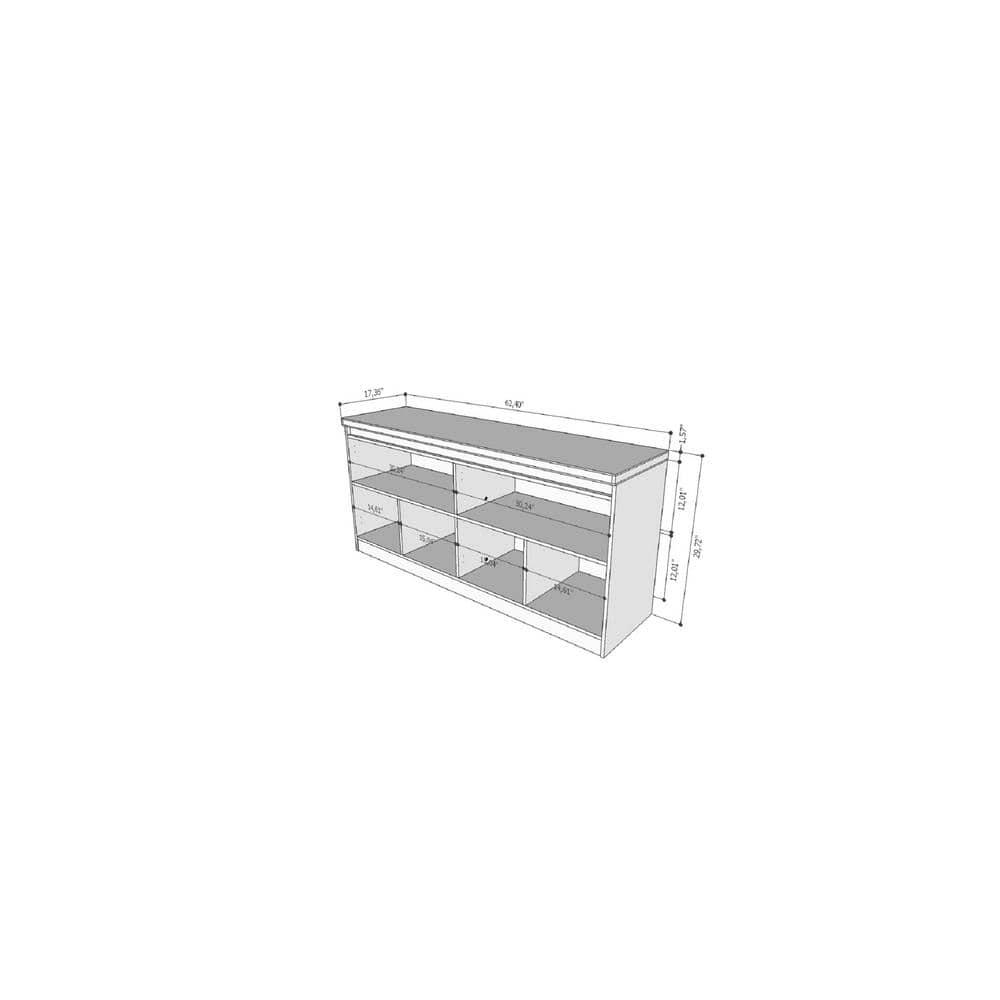Manhattan Comfort 62.99" Viennese Buffet Cabinet Gloss White: Modern Storage Console, 4 Doors