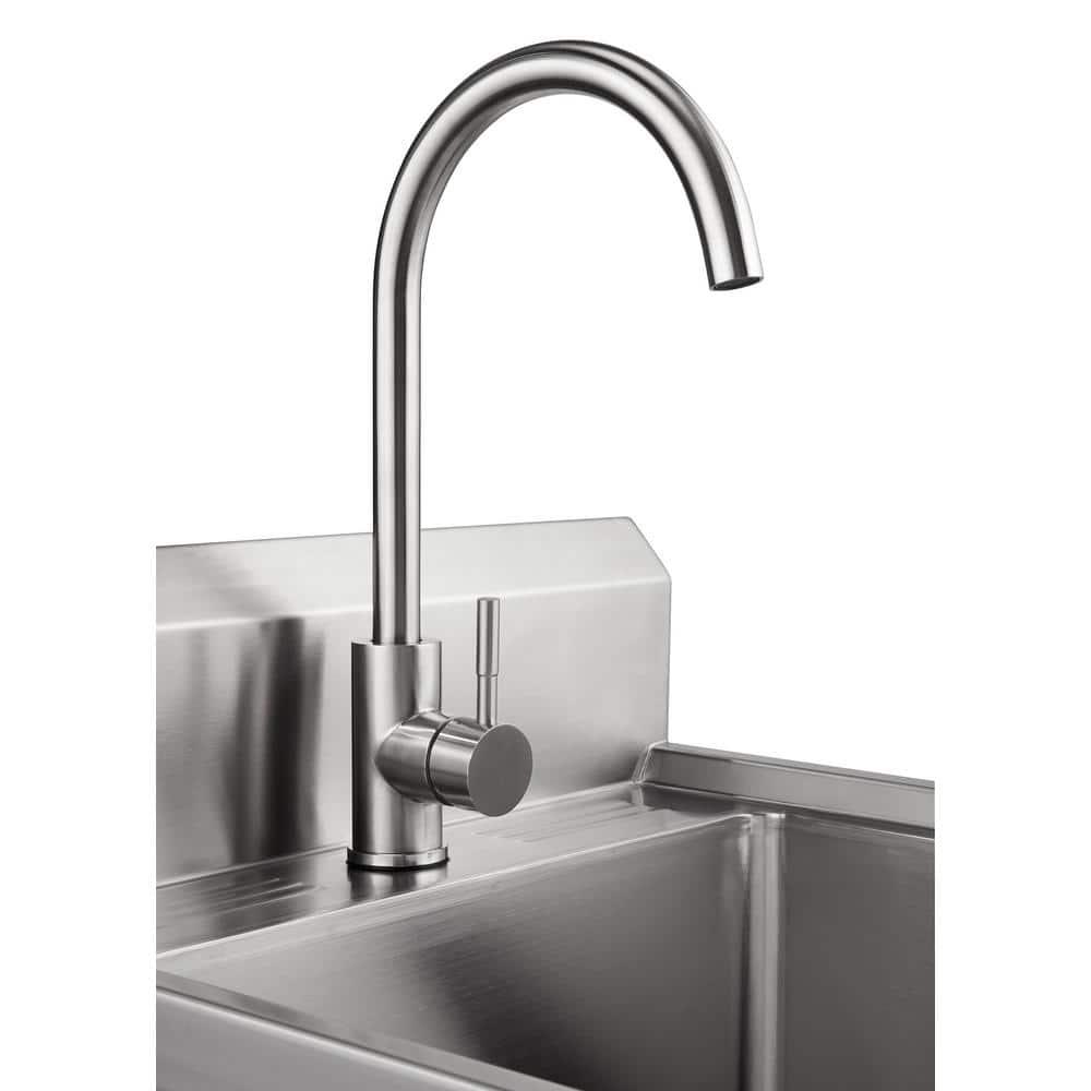 TRINITY EcoStorage 21.5 in. W x 49.3 in. H x 24 in. D NSF Stainless Steel Utility Sink w/ Faucet