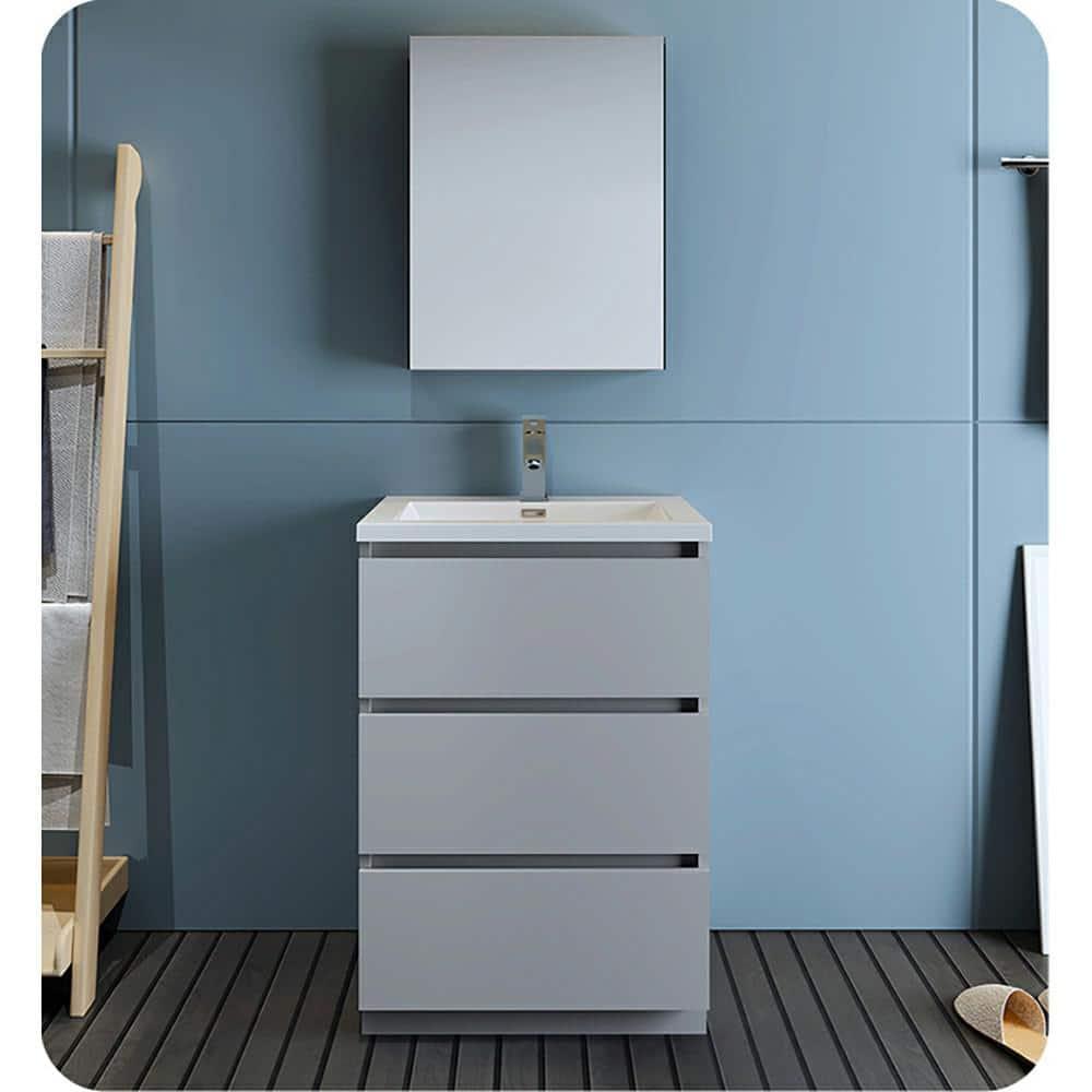 Lazzaro 24" Freestanding Single Modern Bathroom Cabinet - Cabinet Only (Top and Sink Not Included)