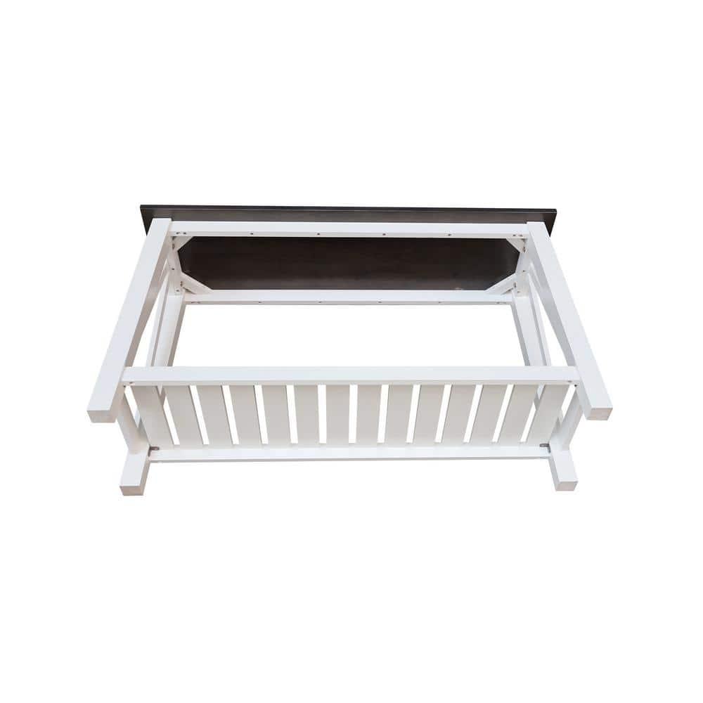 Surrey Solid Wood Console/Sofa Table in White/Heather Gray