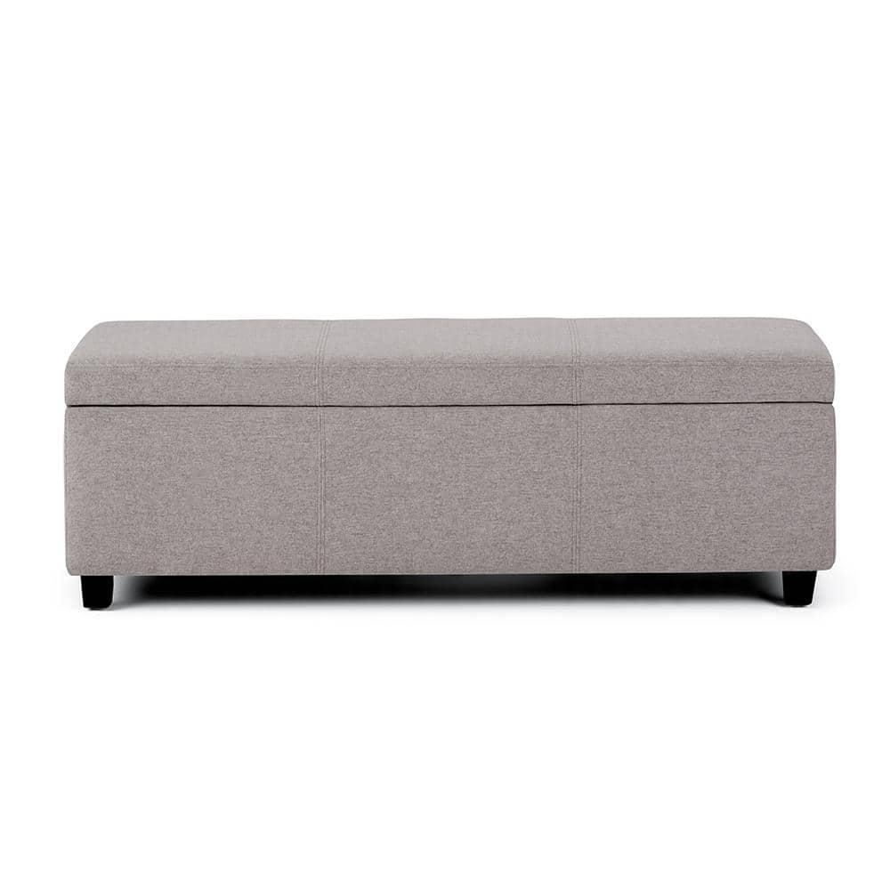 Simpli Home Avalon Storage Bench in Cloud Gray