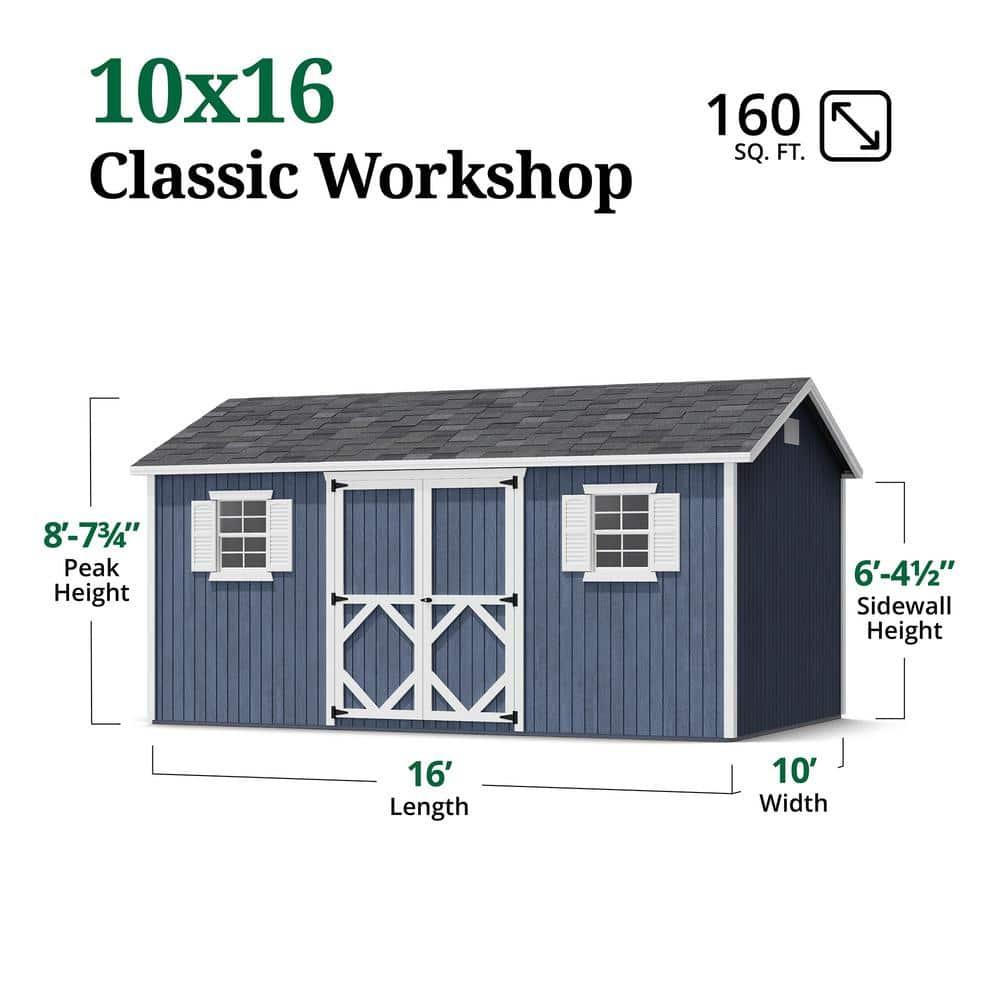 Little Cottage Co. Classic Workshop Outdoor Wood Storage Shed