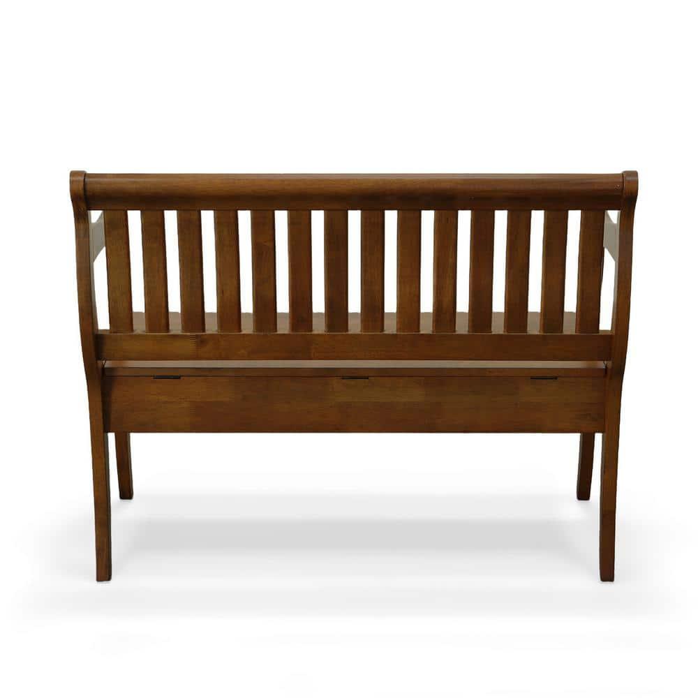 Carolina Living Alcott Storage Bench Elm: Hand-Crafted, Lift Lid, Antique Finish, 2-Person Seating