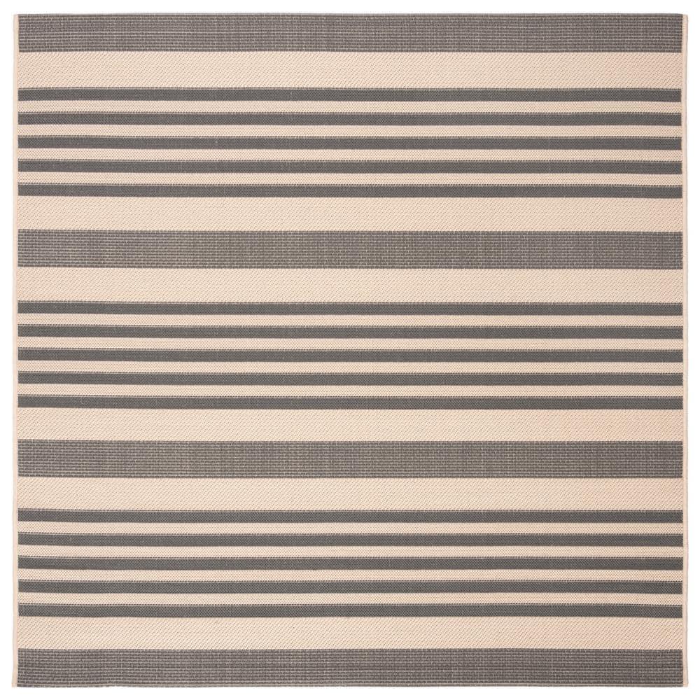 Courtyard CY6062 Power Loomed Indoor/Outdoor Area Rug - Grey/Bone - 4'x4' - Safavieh.