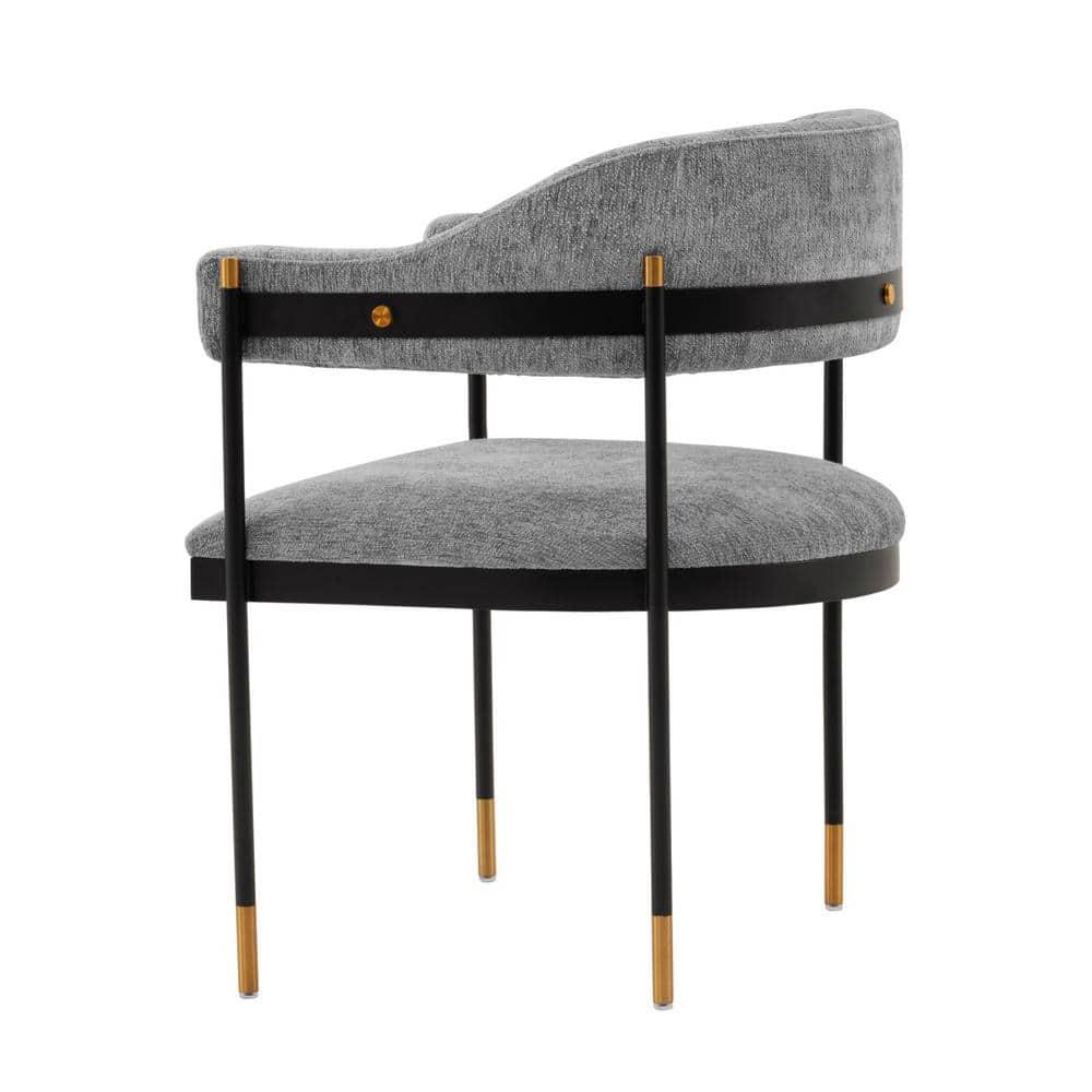 Set of 2 Lia Modern Boucle Dining Armchairs with Brushed Gold Accents - Manhattan Comfort