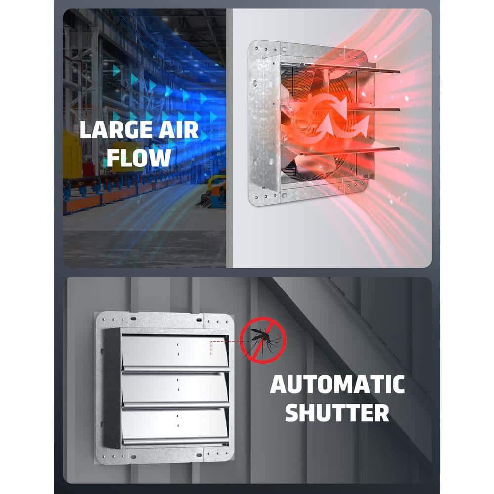 iLiving ILG8SF14V-T 14 Inch 3 Speed Attic Garage Growing Ventilation Exhaust Fan