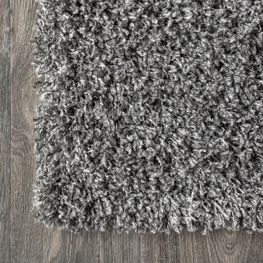 3'x5' Mercer Shag Plush Area Rug, Charcoal - JONATHAN Y