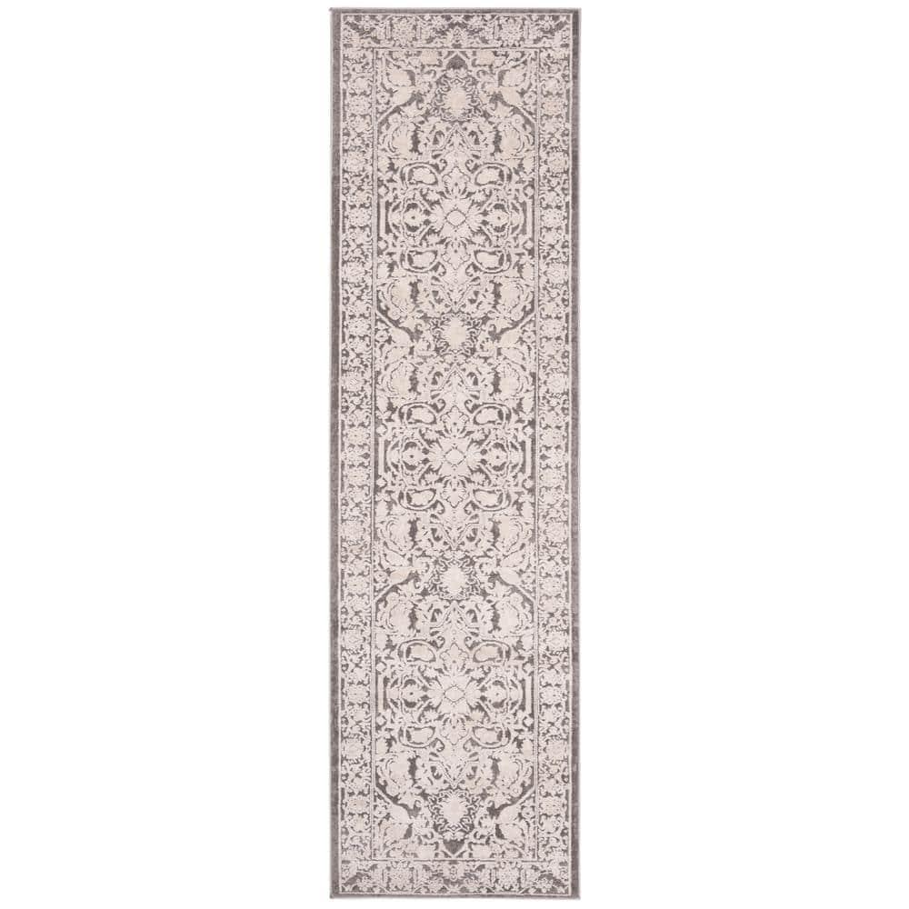 Reflection RFT665 Power Loomed Indoor Runner Rug - 2'3"x6' - Dark Grey/Cream - Safavieh
