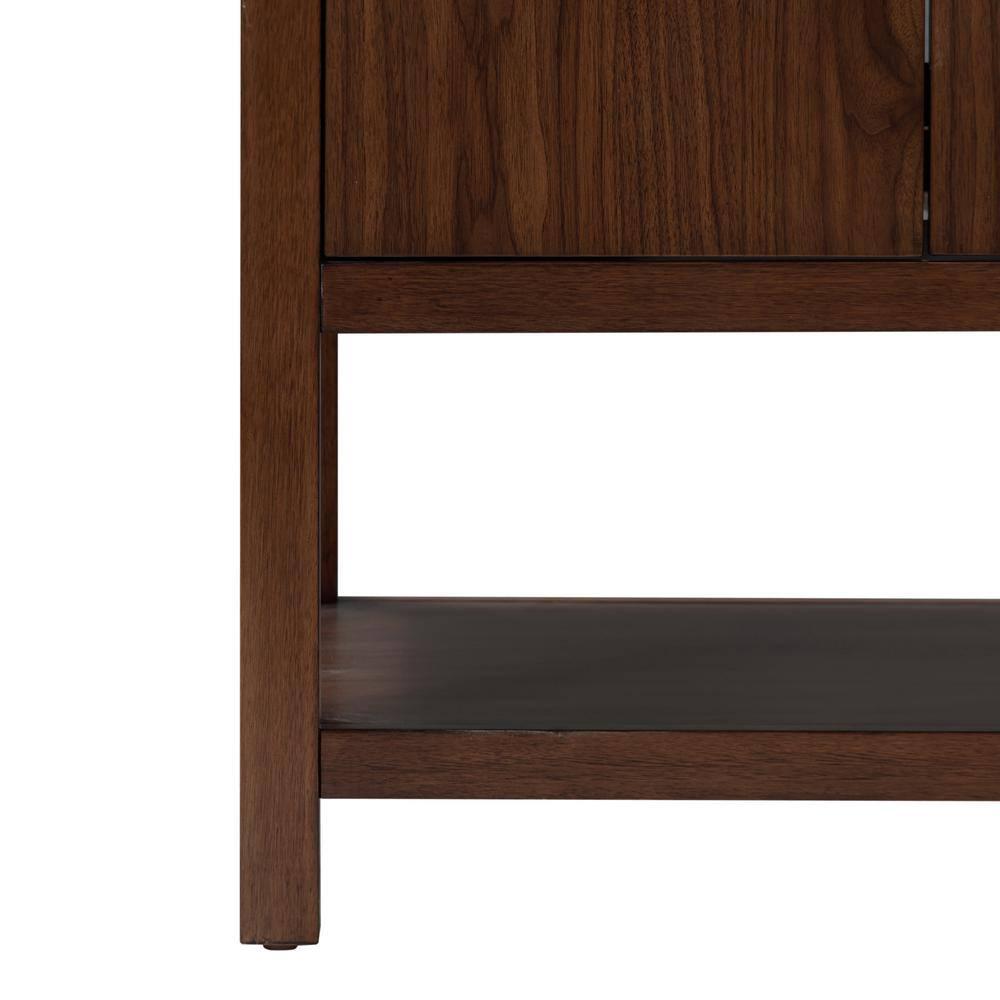 Zoe 37 in. Vanity Combo in Walnut Finish with White Quartz Top