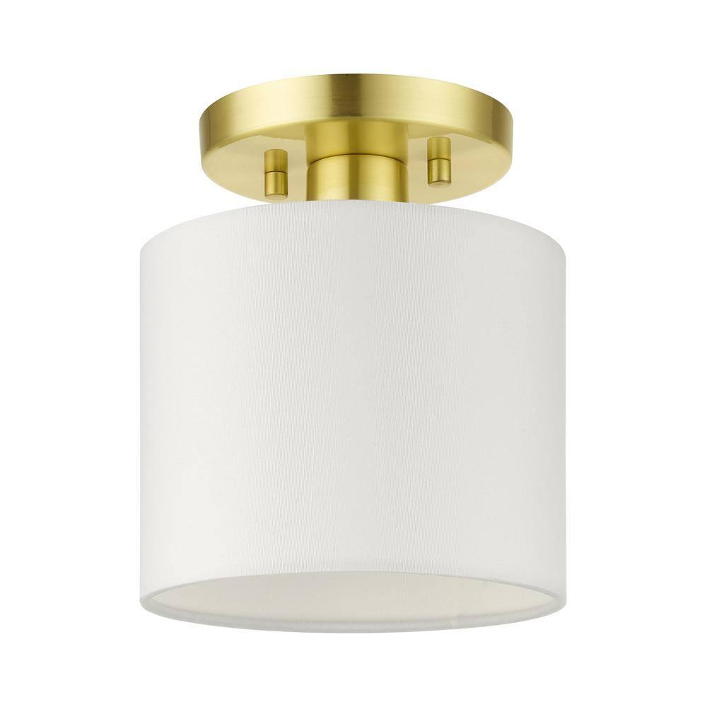 Livex Lighting Meridian 1 - Light Semi-Flush Mount in  Satin Brass