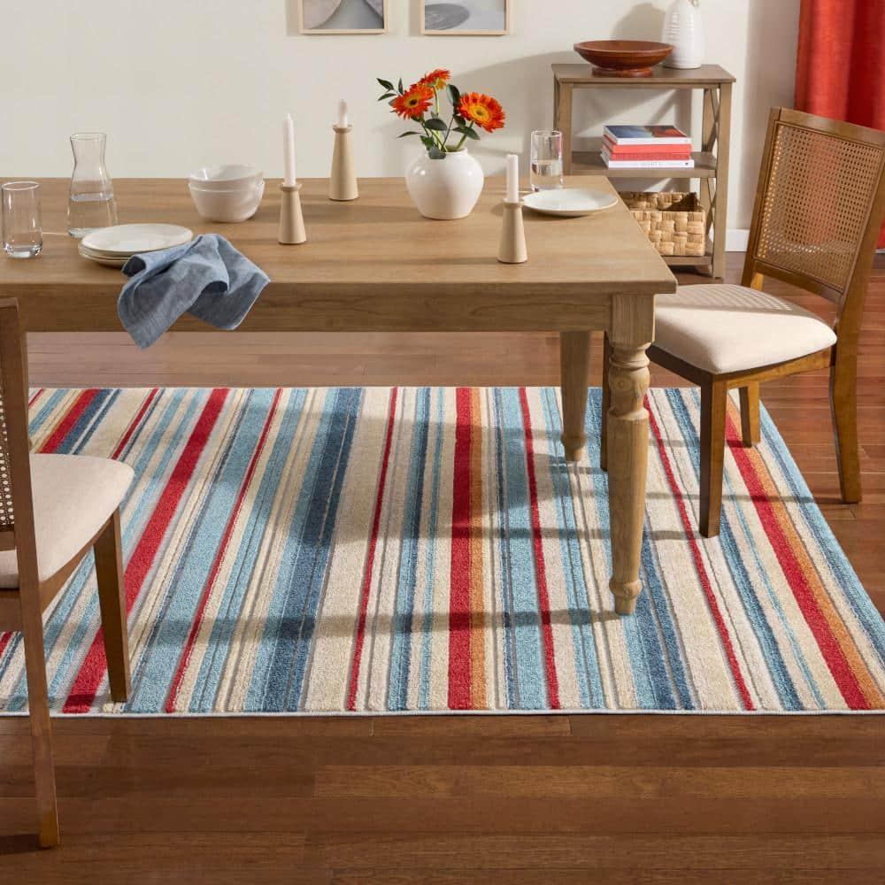 TOWN & COUNTRY EVERYDAY Rio Multicolor Stripe Outdoor Rug Red/Multi