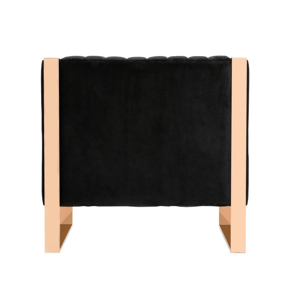 Manhattan Comfort Trillium Velvet Upholstered Accent Chair in Black