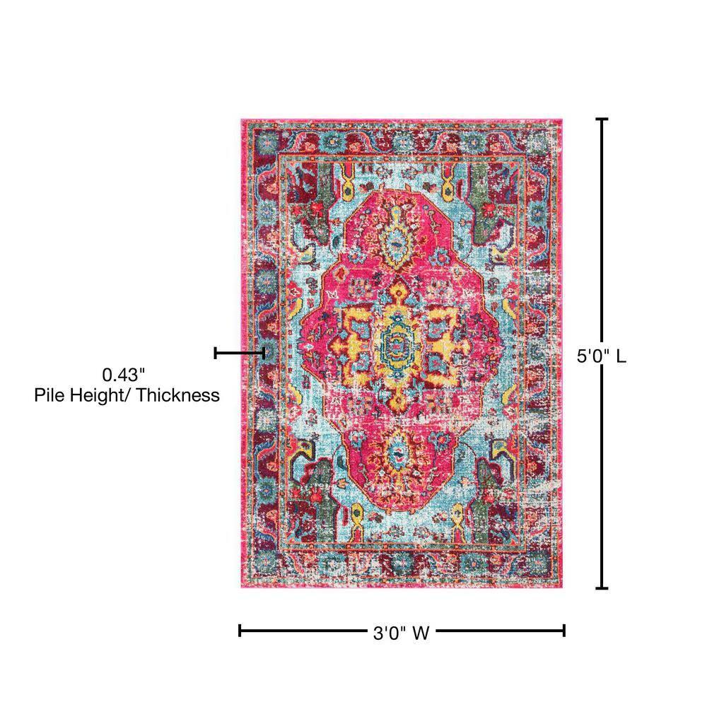 3'x5' Vintage Corbett Area Rug Pink - nuLOOM
