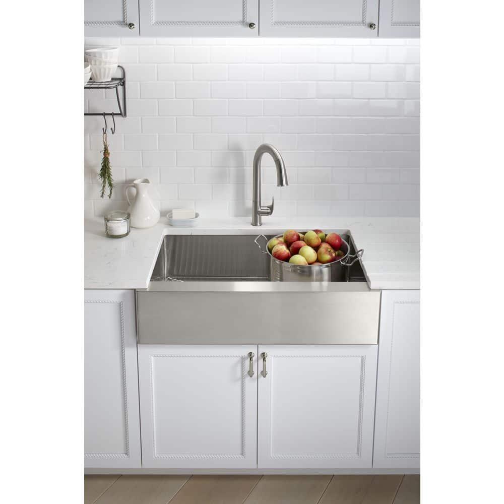 Strive 36" Stainless Steel Farmhouse Undermount Single-Bowl Kitchen Sink