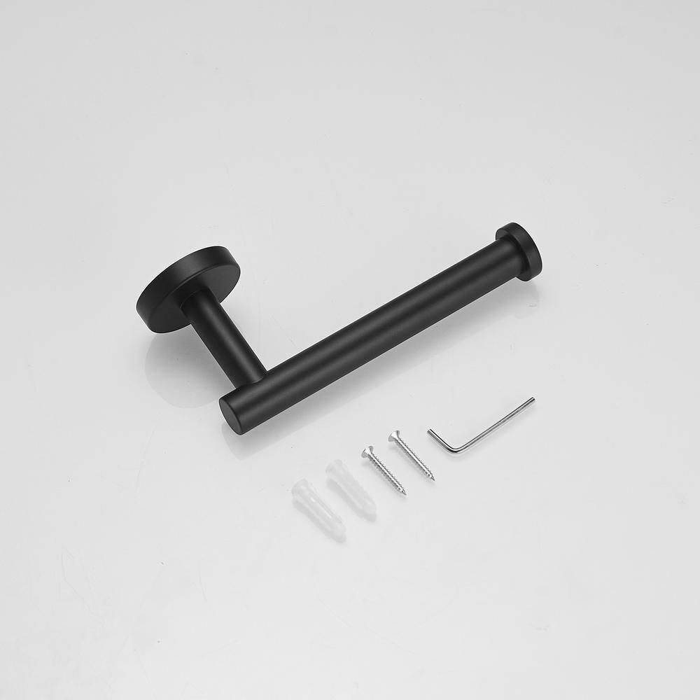BWE Single Post Toilet Paper Holder Wall Mounted in Matte Black