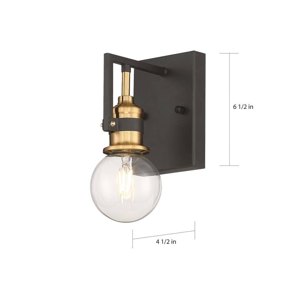Contemporary Black Globe Vanity Light with Dimmable Feature
