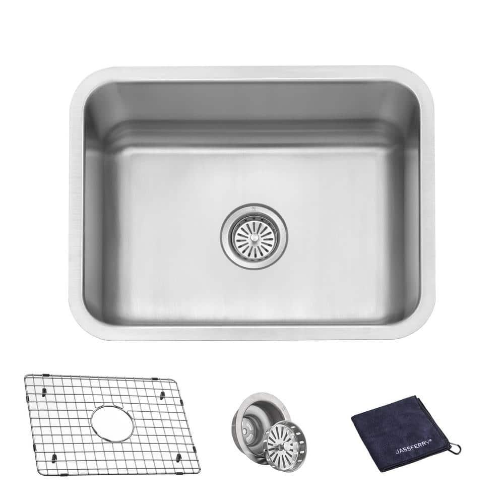 JASSFERRY Undermount Kitchen Sink Single Bowl 23 Inch, 23", 16-gauge Stainless Steel
