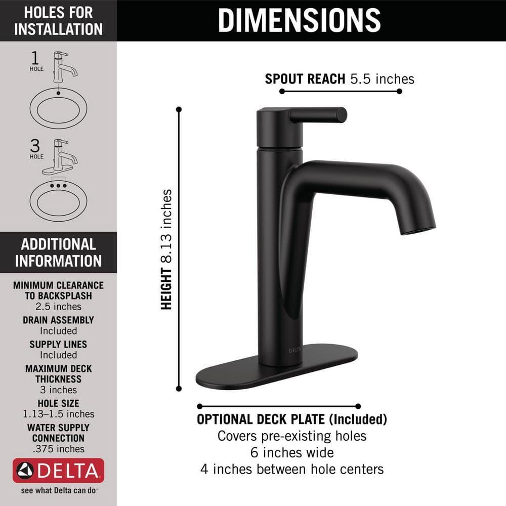 Single-Hole Single-handle Bathroom Faucet with Drain Assembly